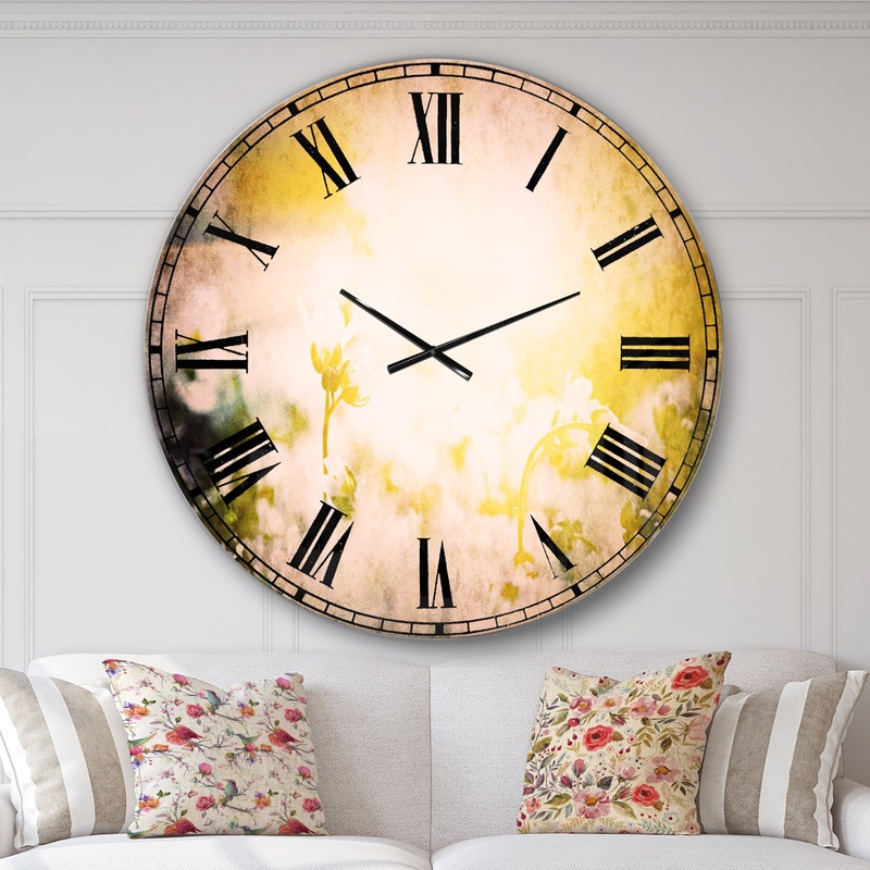 Beautiful White Flowers At Sunrise - Flower Wall CLock