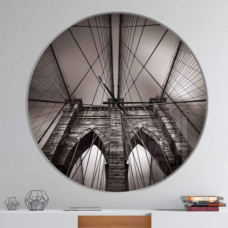 Brooklyn Bridge in NYC USA - Oversized Industrial Wall CLock