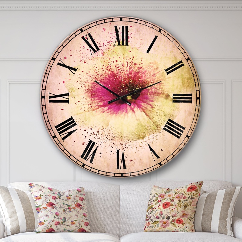 Colorful Gentiana Alpina Watercolor - Floral Wall CLock
