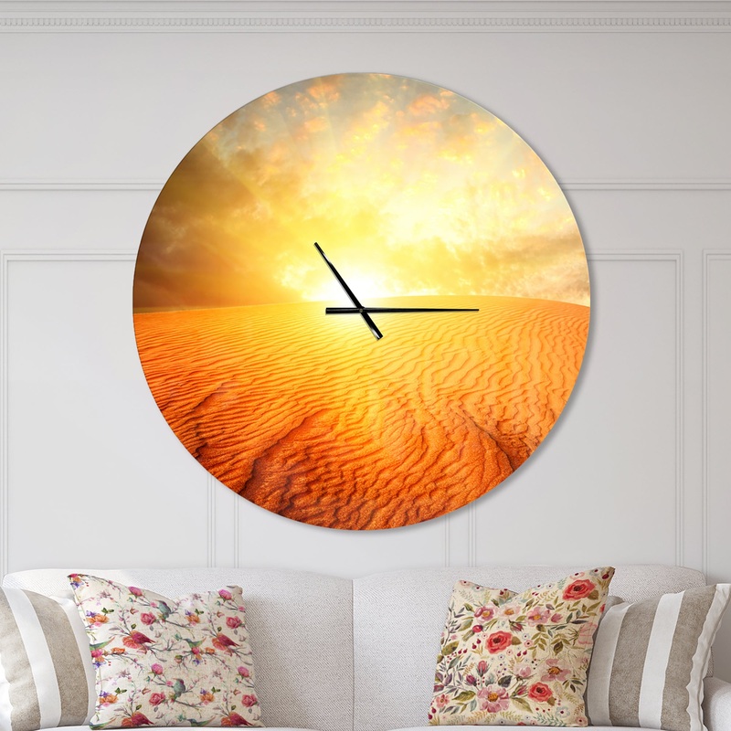 Sand Landscape with Sun - Oversized Traditional Wall CLock