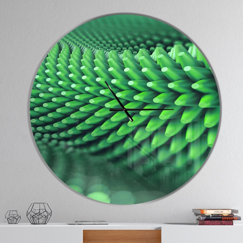 Abstract 3D Spiny Background - Oversized Modern Wall CLock
