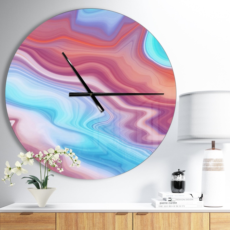 Abstract Marbled Background - Oversized Modern Wall CLock
