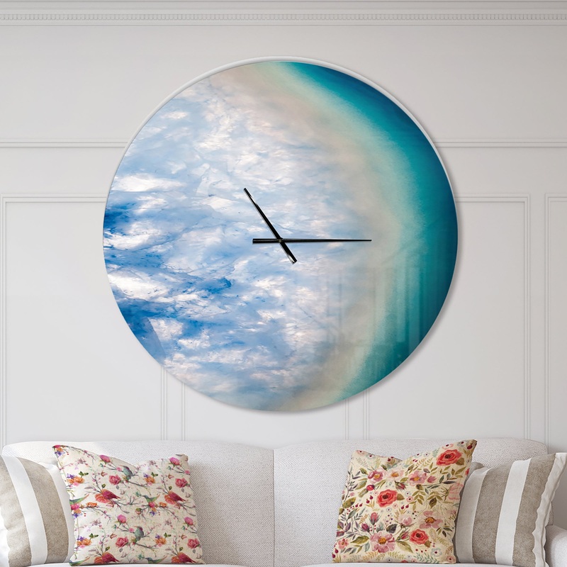 Agate beautiful colorful slices and texture - Oversized Modern Wall CLock