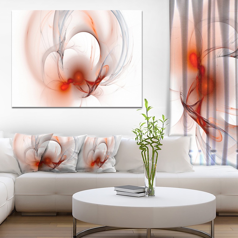 Red Fractal Galactic Nebula - Extra Large Abstract Canvas Wall Art