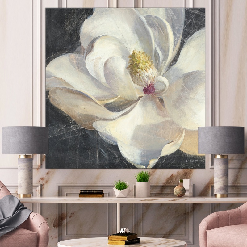 Vivid White Magnolia IV - Shabby Chic Premium Canvas Wall Art