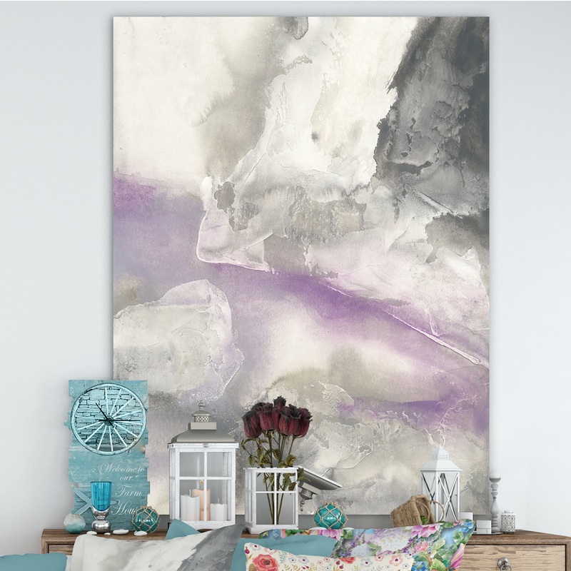 Watercolor Minimal Purple Tones I - Modern Farmhouse Premium Canvas Wall Art