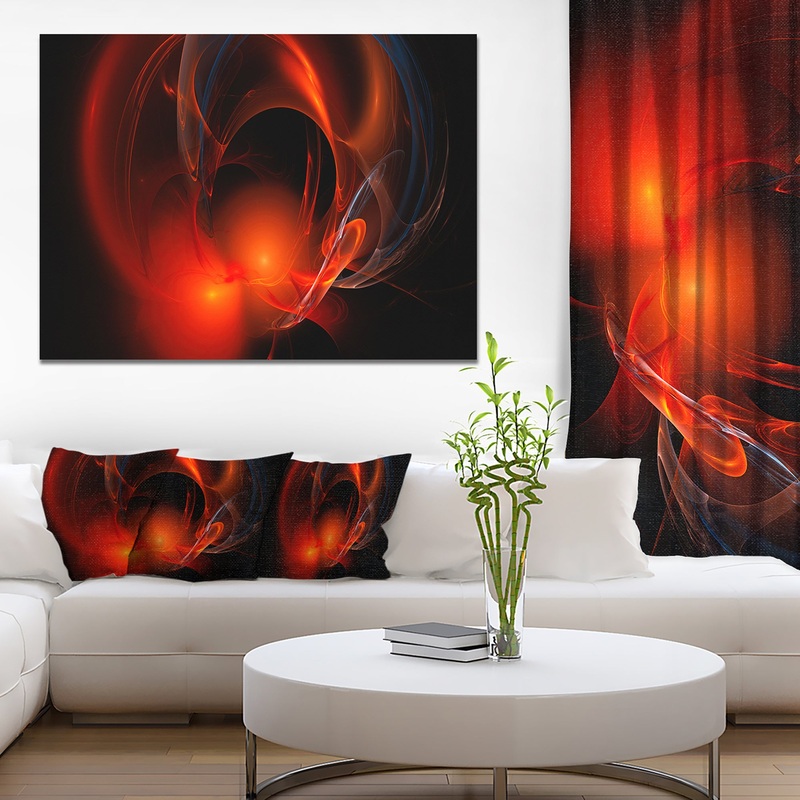 Red Galactic Nebula on Black - Extra Large Abstract Canvas Wall Art