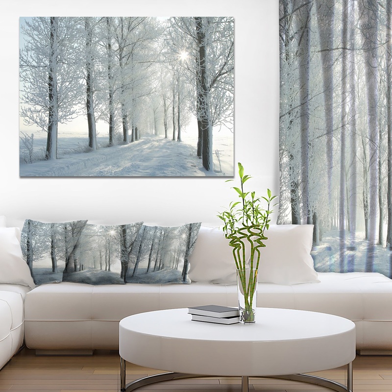 Winter Trees Backlit by Morning Sun - Large Forest Artwork Canvas