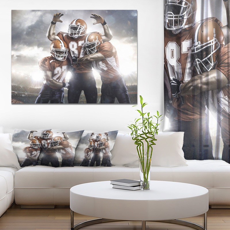 American Footballer in Action - Sports Digital Art Canvas Print