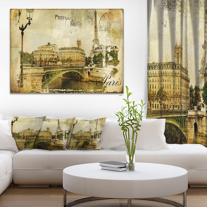 Vintage Paris - Digital Art Cityscape Canvas Print