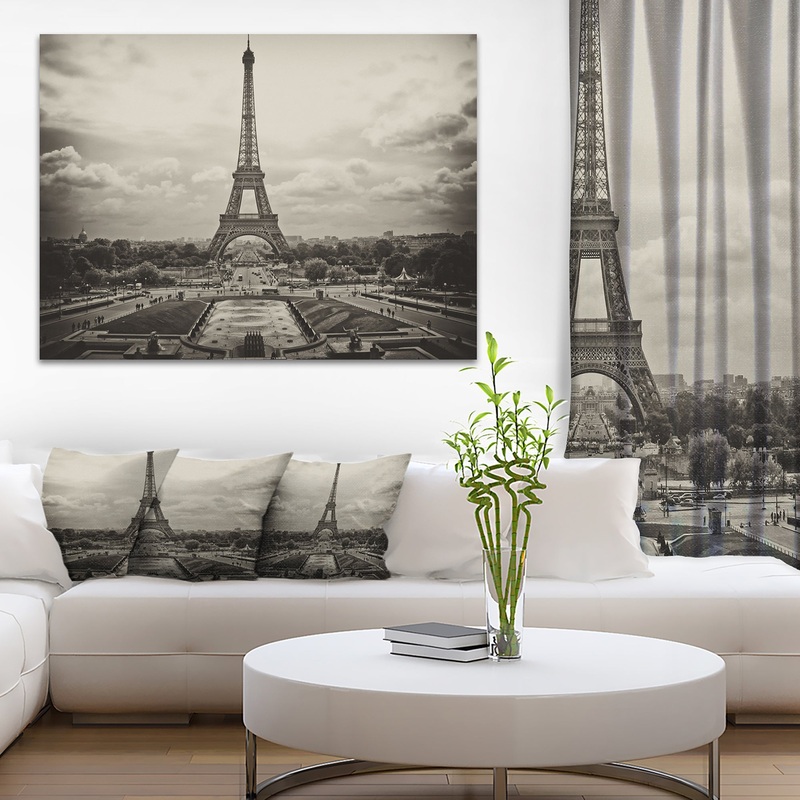 Vintage View of Paris, France - Cityscape Photo Canvas Print