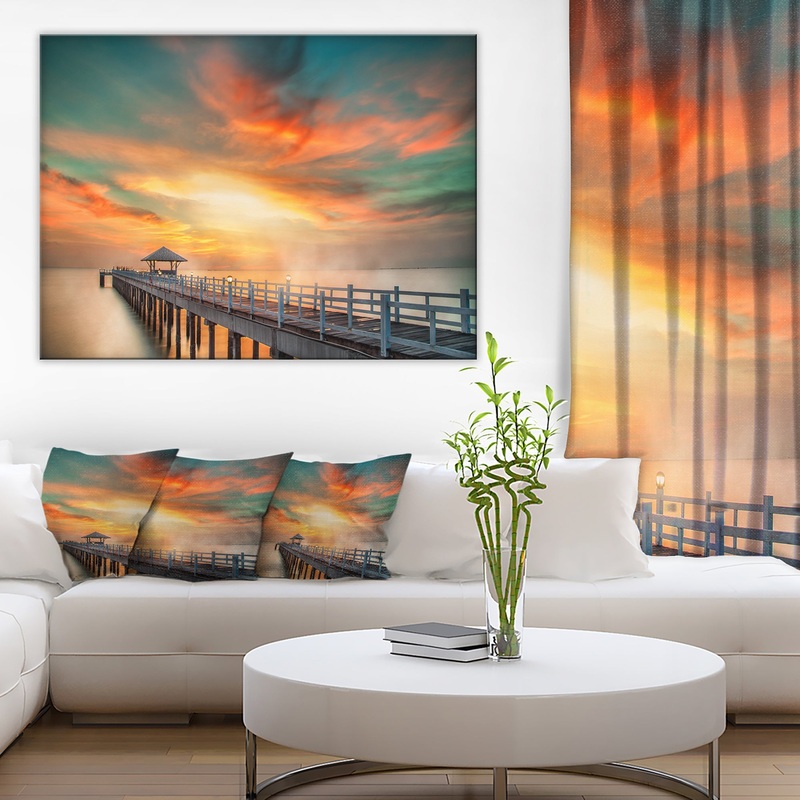 Wooden Pier - Landscape Photo Canvas Art Print