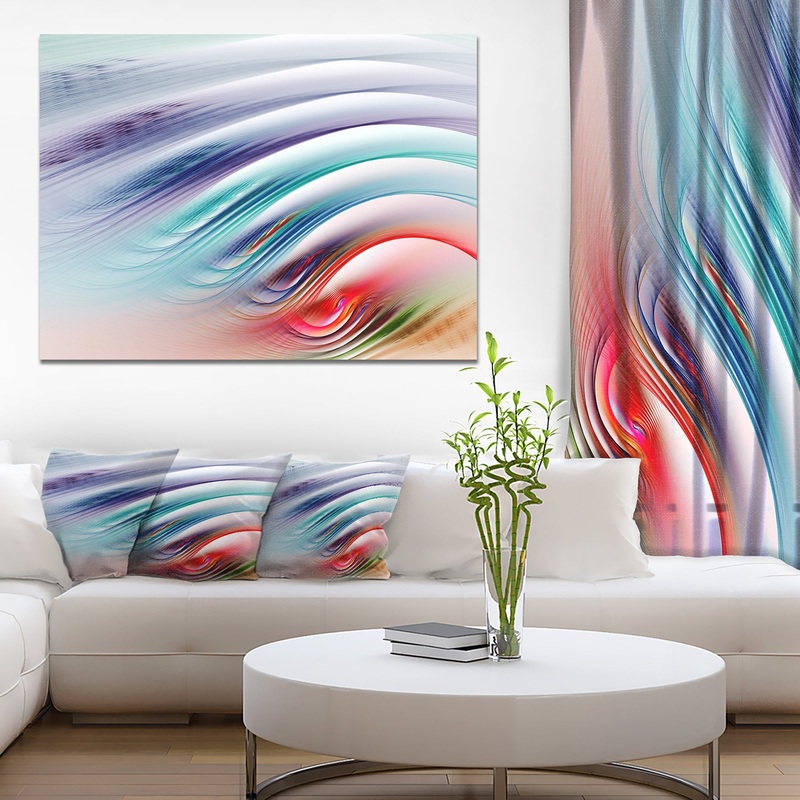 Water Ripples Rainbow Waves - Extra Large Abstract Canvas Art Print