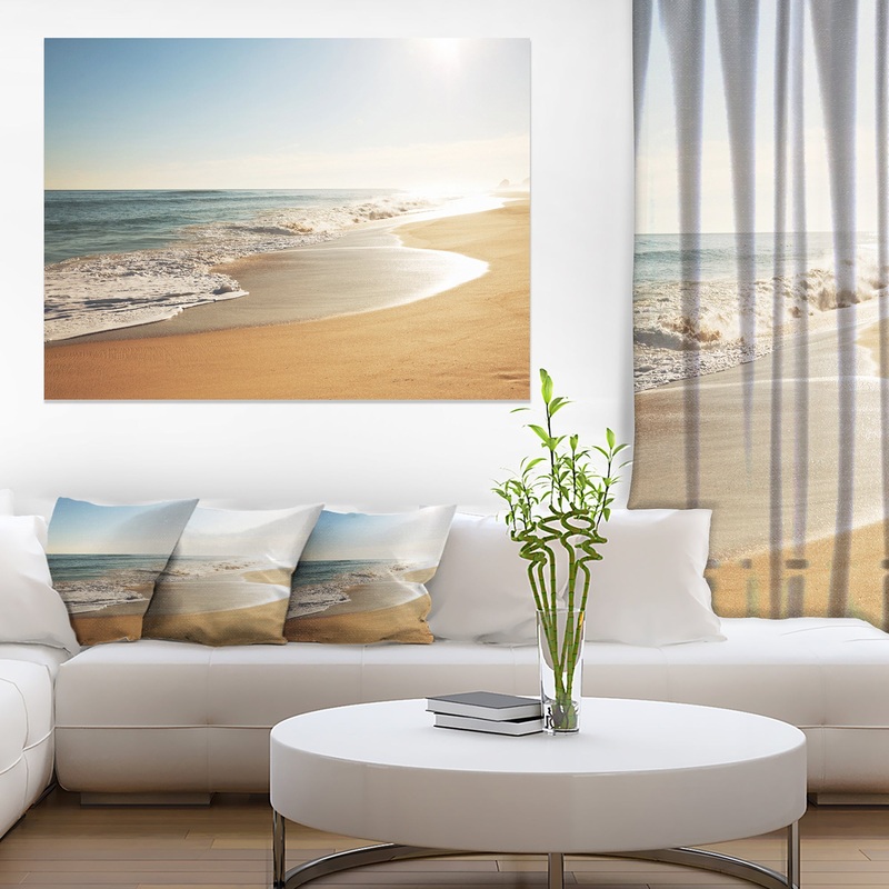 Wide Seashore with Crystal Waters - Modern Beach Canvas Art Print