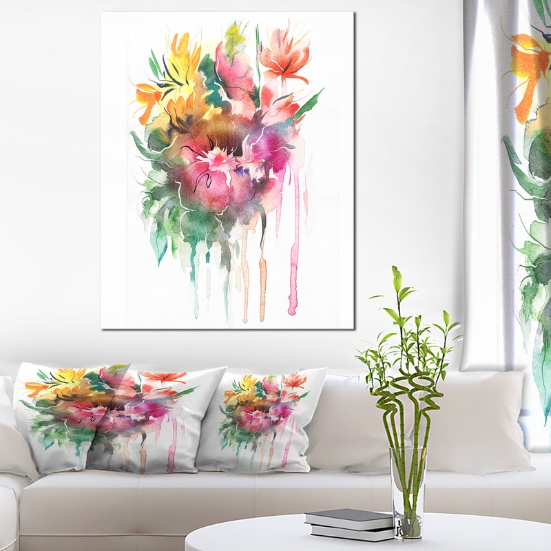 Watercolor Floral Illustration - Floral Canvas Art Print