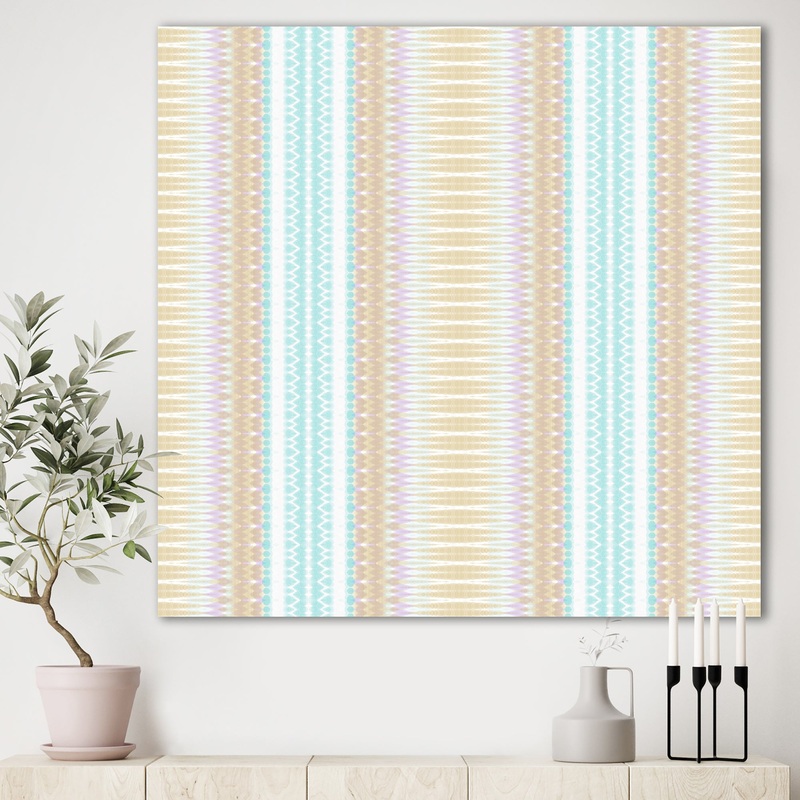 Baby Blue and Brown - Mid-Century Modern Premium Canvas Wall Art