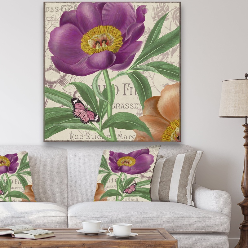 Vintage Flowers IV - Cottage Gallery-wrapped Canvas