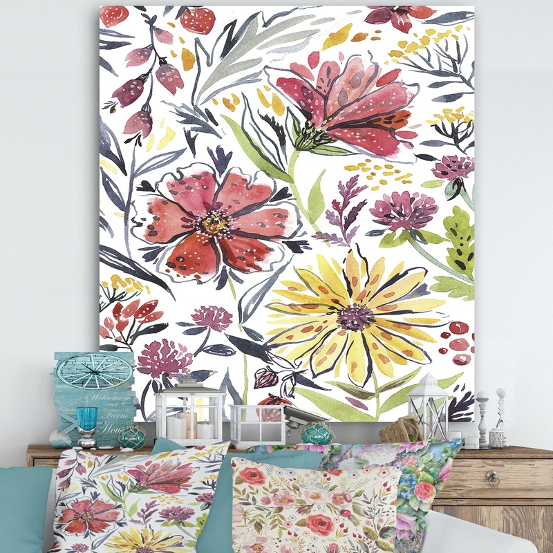 Wildflowers 1 - Cottage Canvas Artwork