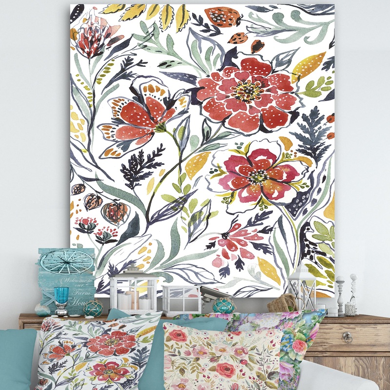Wildflowers 4 - Cottage Premium Canvas Wall Art