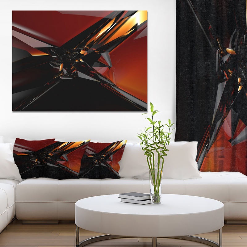 3D Abstract Red Glass Design'Extra Large Abstract Canvas Art Print