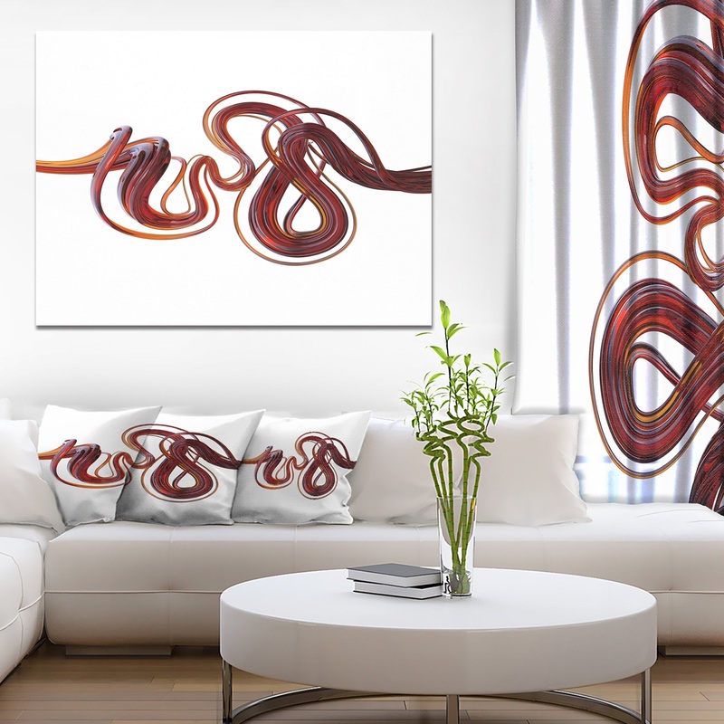 3d Flexible Caramel Lines'Extra Large Abstract Canvas Art Print