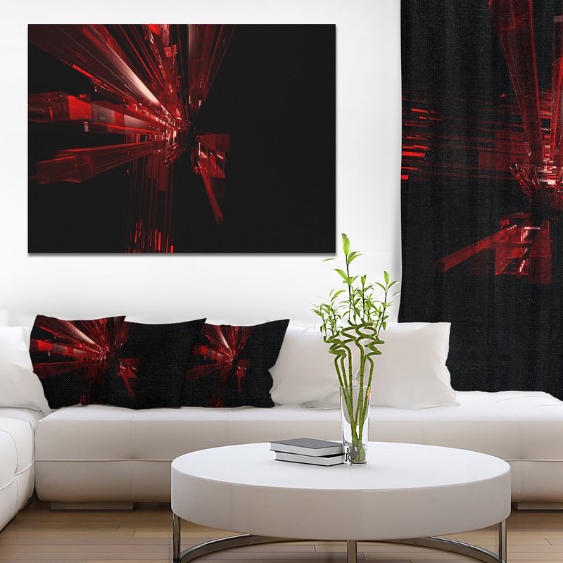 3D Red Crystal Background'Extra Large Abstract Canvas Art Print