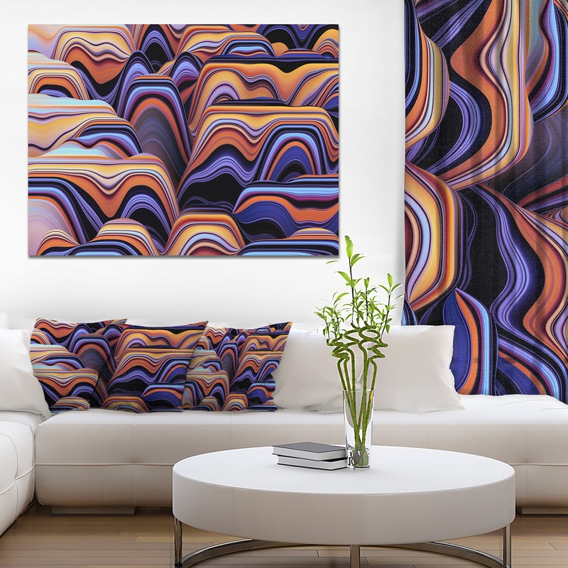 Abstract Mountains 3D Texture - Abstract Artwork on Canvas