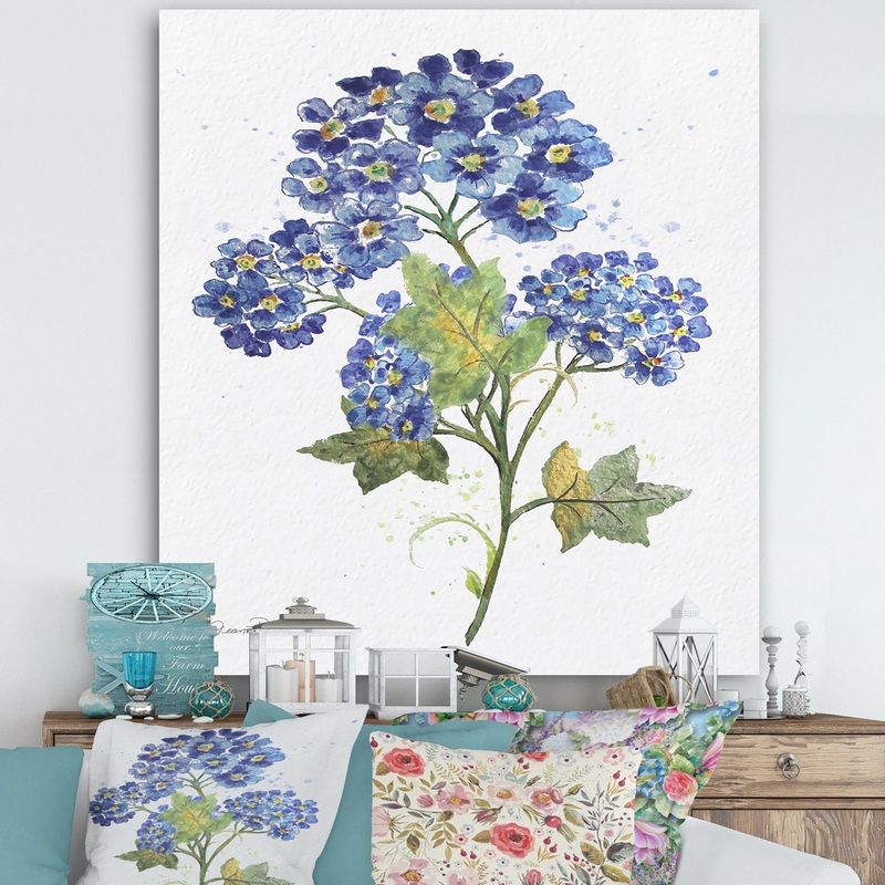 Watercolor Flowers II - Cottage Canvas Art Print
