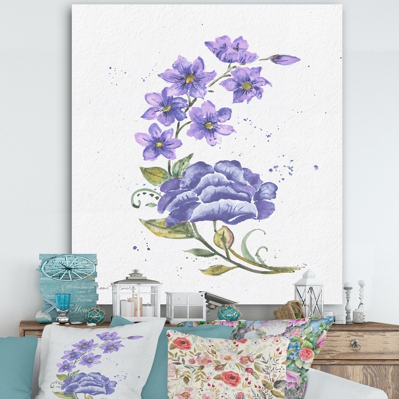 Watercolor Flowers III - Cottage Gallery-wrapped Canvas