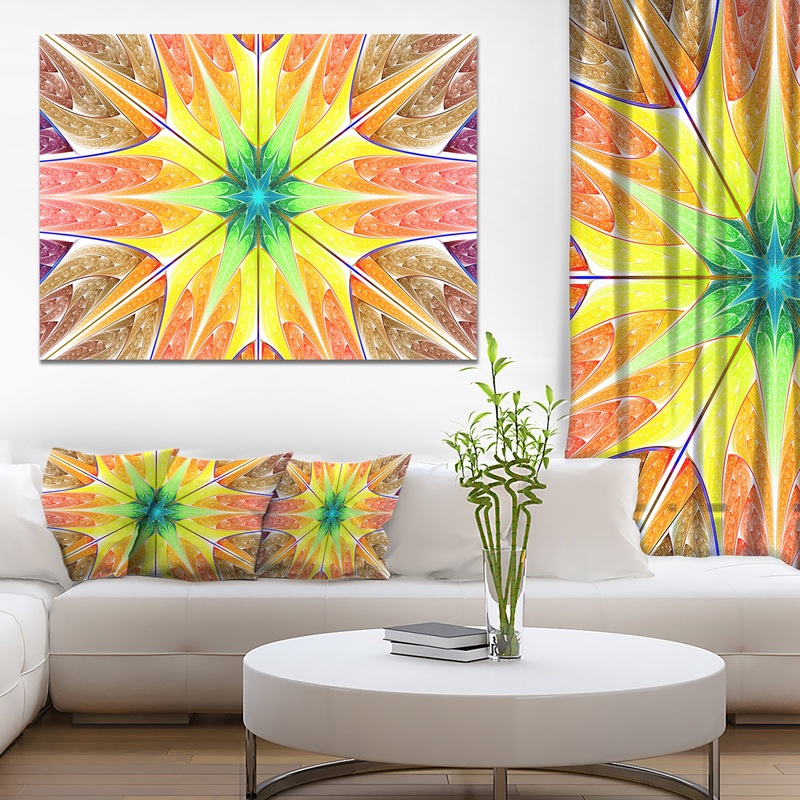 Yellow Glowing Fractal Texture - Large Wall Art on Canvas