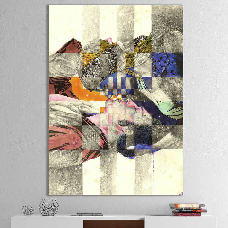 Urban Couple Colorful Kiss - Modern & Contemporary Canvas Wall Art