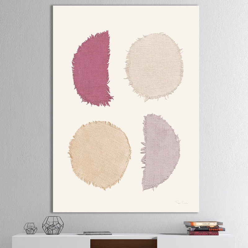 Unique Beige Circle Designs II - Modern Transitional Canvas Artwork