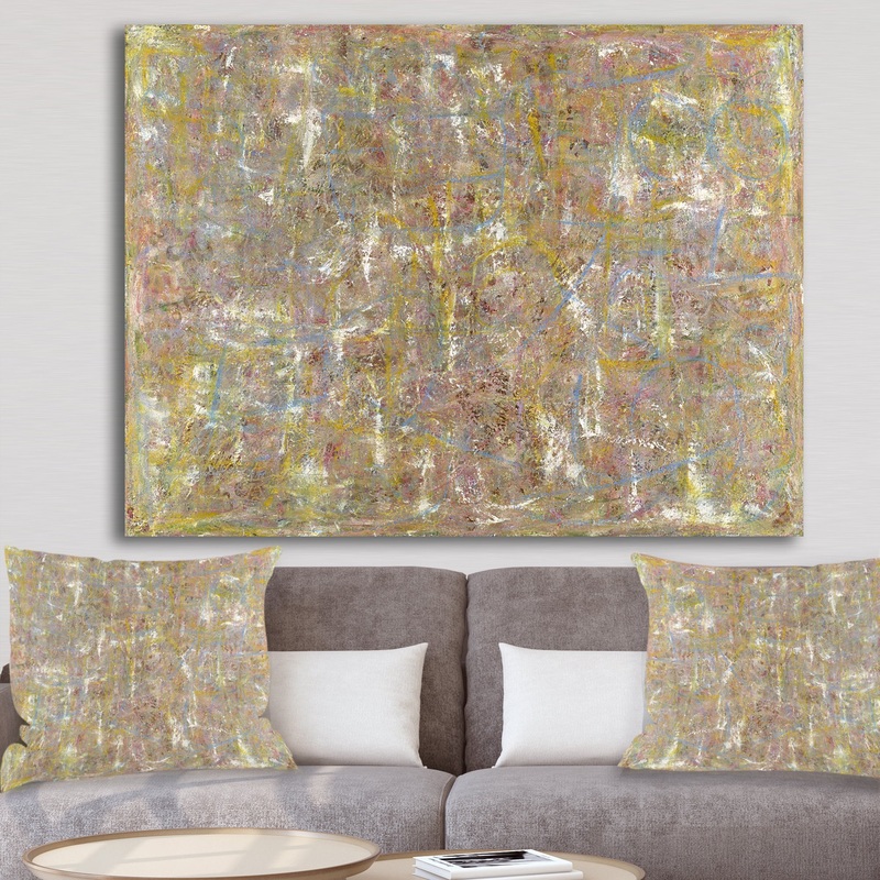 Yellow And Blue Texture Painting - Modern & Contemporary Premium Canvas Wall Art