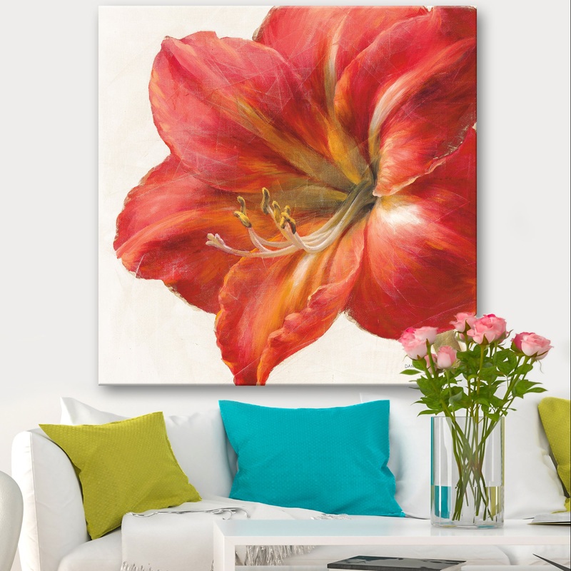 Vivid Red Amaryllis - Floral & Botanical Canvas Artwork