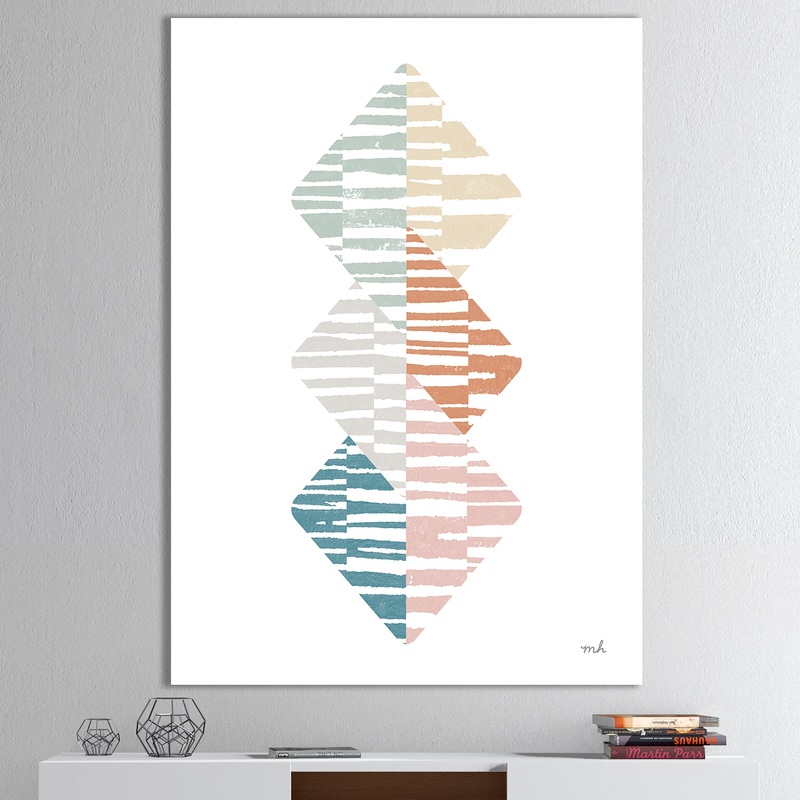 Watercolor Geometric Triangle II - Transitional Premium Canvas Wall Art