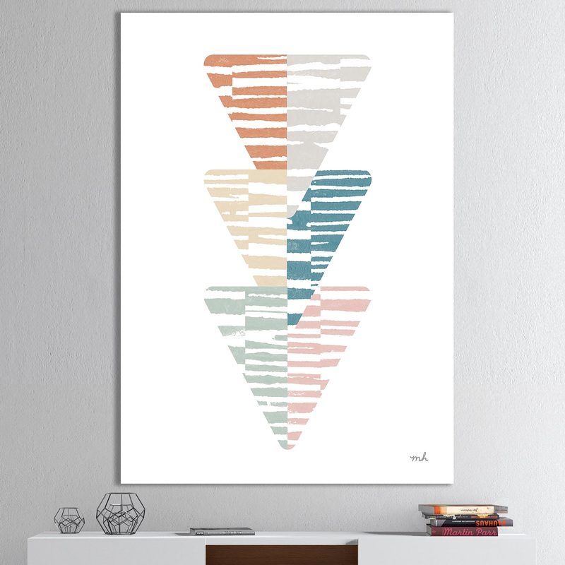 Watercolor Geometric Triangle III - Transitional Canvas Art