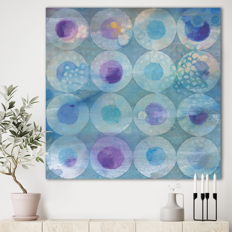 Watercolor Geometrical Circles II - Mid-Century Modern Canvas Art