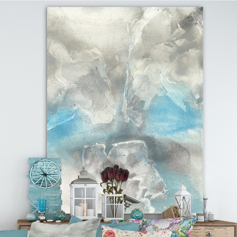 Watercolor Minimal Blue Tones I - Mid-Century Modern Canvas Art