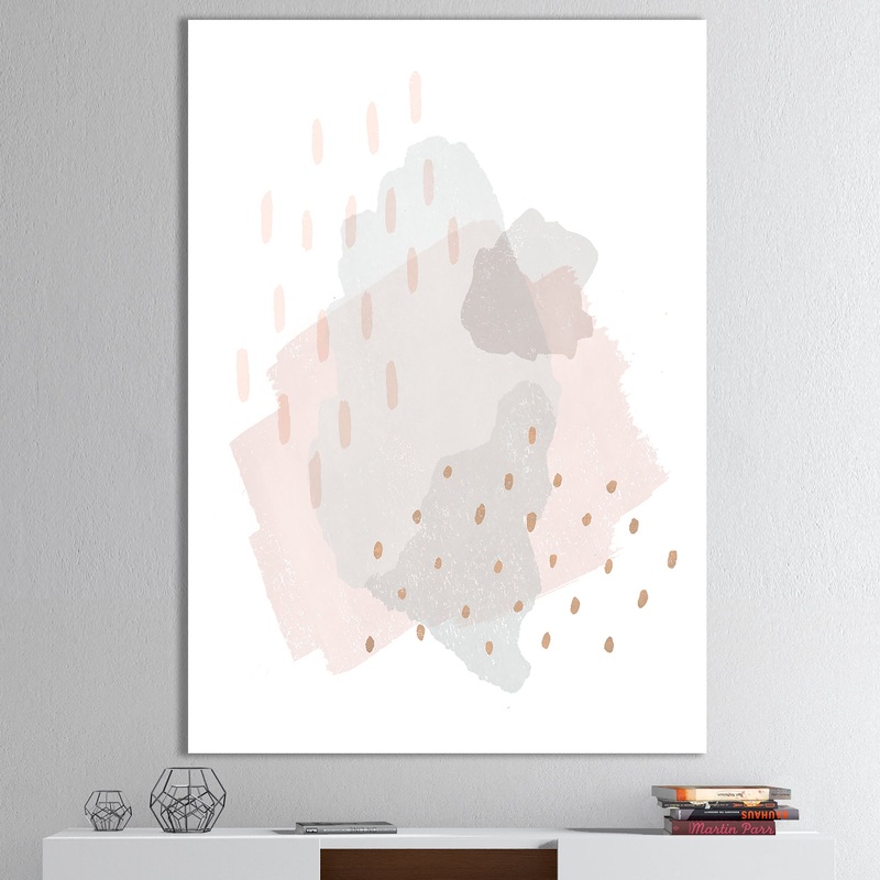 Watercolor Minimal Blush III - Transitional Gallery-wrapped Canvas
