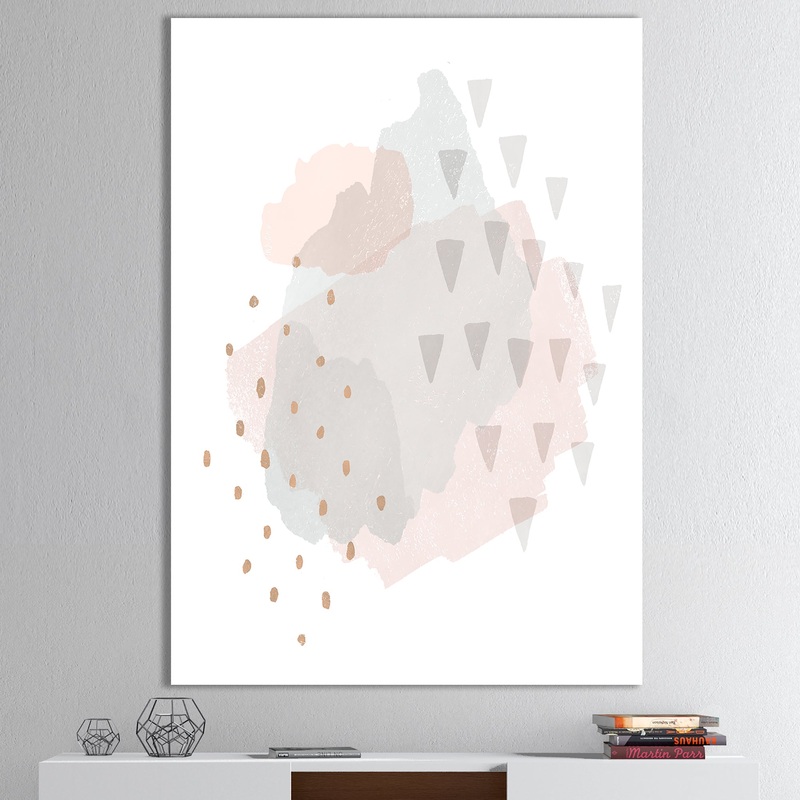 Watercolor Minimal Blush IV - Transitional Canvas Artwork