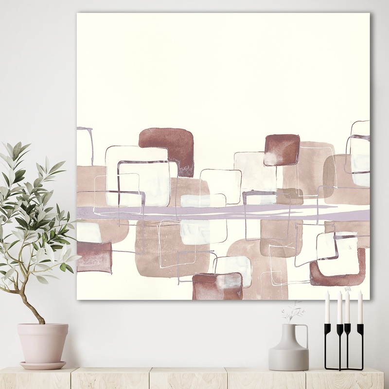 Watercolor Minimal Boxes I - Modern Canvas Artwork