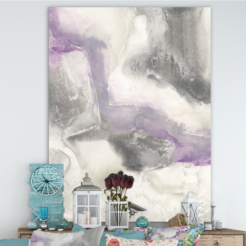 Watercolor Minimal Purple Tones II - Modern Farmhouse Gallery-wrapped Canvas