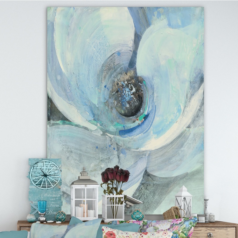 Watercolor Moonlight Magnolia I - Farmhouse Canvas Artwork