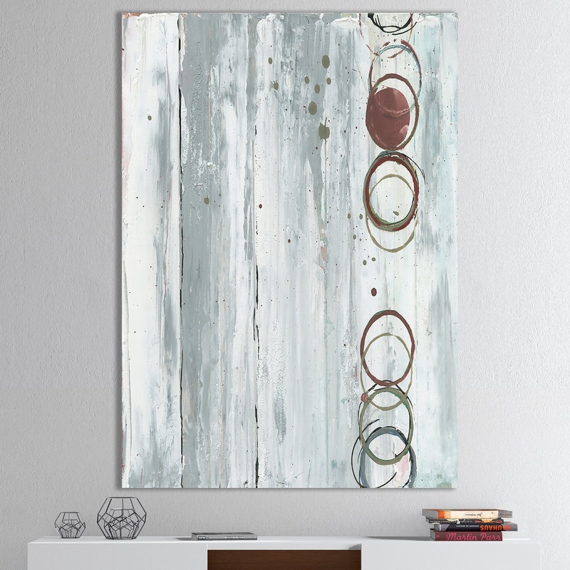 Whitewashed Chinchilla - Modern Geometric Gallery-wrapped Canvas