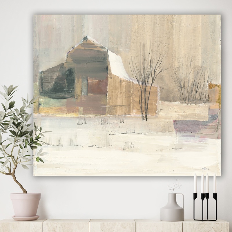 Winter on the Farm house - Landscapes Canvas Art