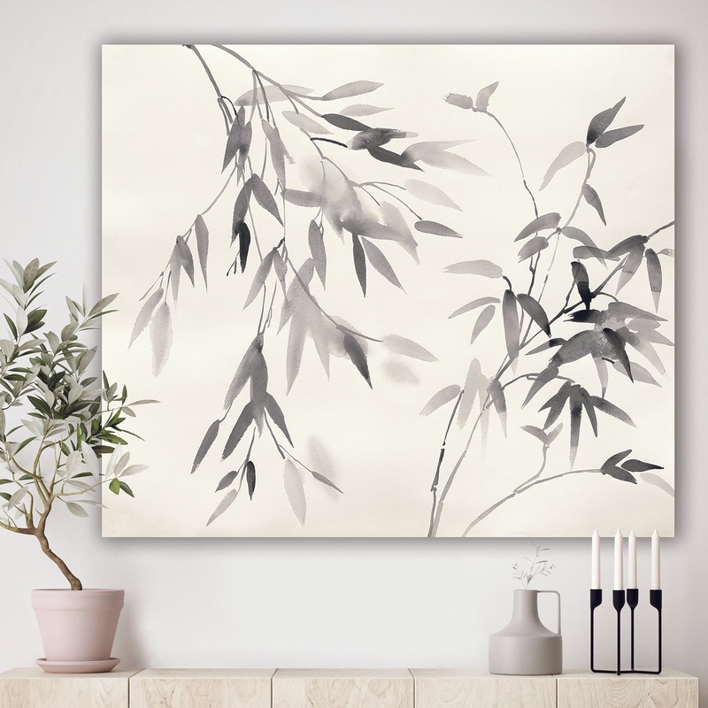 Bamboo Leaves II - Farmhouse Premium Canvas Wall Art
