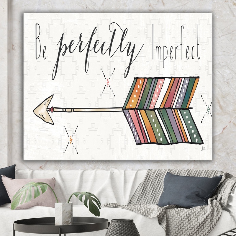 Be perfectly imperfect Boho Arrow I - Bohemian & Eclectic Canvas Art