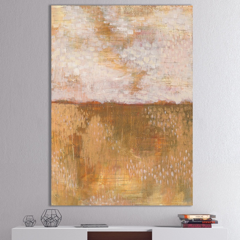 Amber Modern Horizon - Abstract Gallery-wrapped Canvas