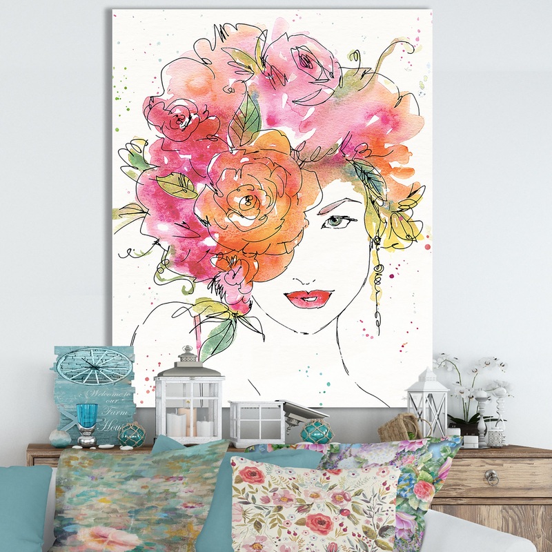 A Floral Figures IV - Cottage Canvas Wall Art