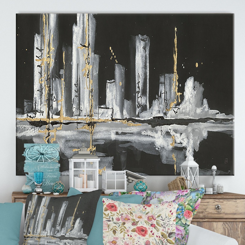 Urban Gold V - Cottage Canvas Wall Art